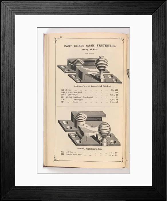 Framed Print : Page from Illustrated Catalogue of Machine-Made and Cast Ca Framed Print : Page from Illustrated Catalogue of Machine-Made and Cast Ca
