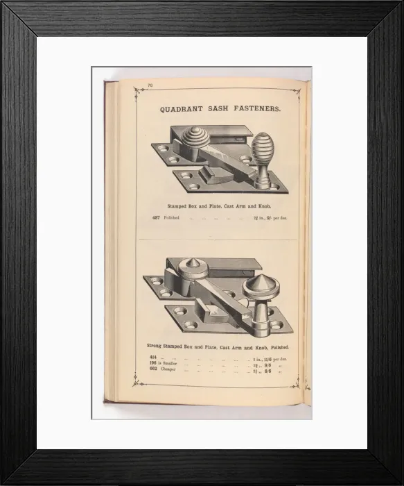 Framed Print : Page from Illustrated Catalogue of Machine-Made and Cast Ca Framed Print : Page from Illustrated Catalogue of Machine-Made and Cast Ca