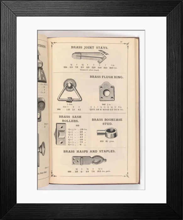 Framed Print : Page from Illustrated Catalogue of Machine-Made and Cast Ca Framed Print : Page from Illustrated Catalogue of Machine-Made and Cast Ca