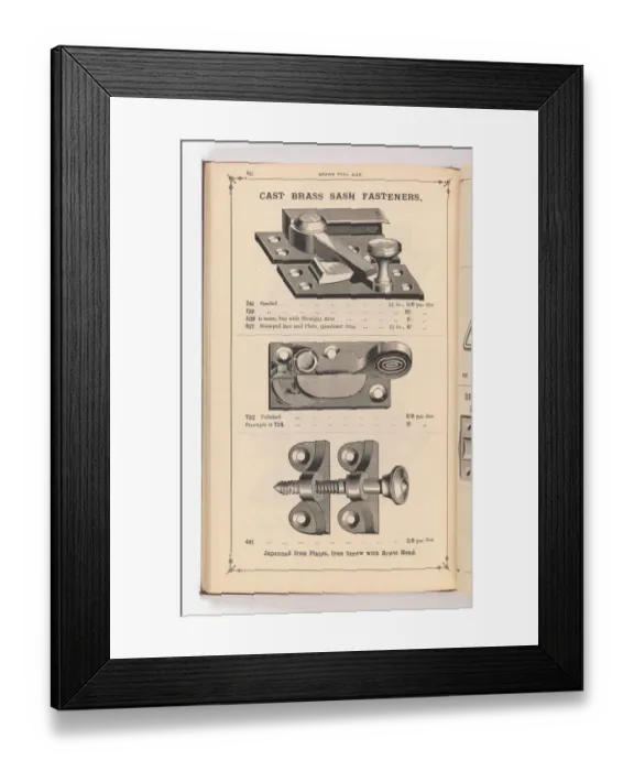 Framed Print : Page from Illustrated Catalogue of Machine-Made and Cast Ca Framed Print : Page from Illustrated Catalogue of Machine-Made and Cast Ca