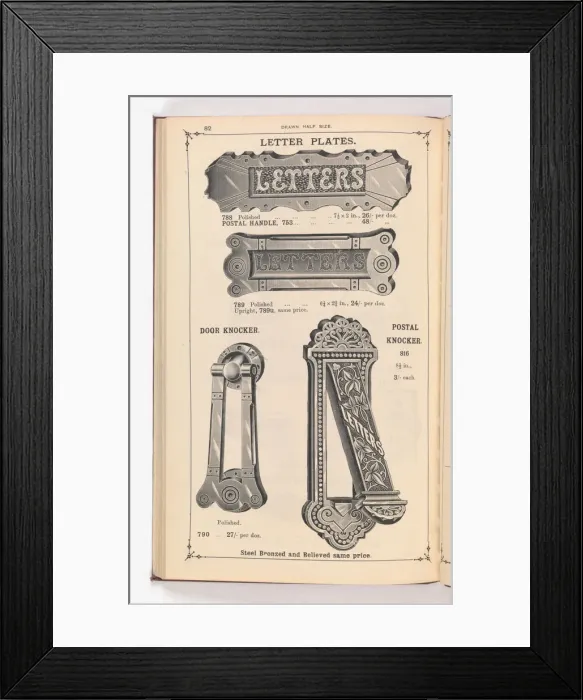Framed Print : Page from Illustrated Catalogue of Machine-Made and Cast Ca Framed Print : Page from Illustrated Catalogue of Machine-Made and Cast Ca