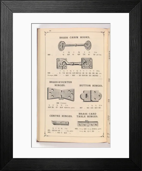 Framed Print : Page from Illustrated Catalogue of Machine-Made and Cast Ca Framed Print : Page from Illustrated Catalogue of Machine-Made and Cast Ca
