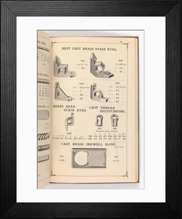 Framed Print : Page from Illustrated Catalogue of Machine-Made and Cast Ca Framed Print : Page from Illustrated Catalogue of Machine-Made and Cast Ca