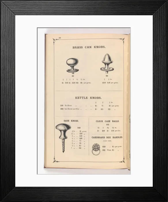 Framed Print : Page from Illustrated Catalogue of Machine-Made and Cast Ca Framed Print : Page from Illustrated Catalogue of Machine-Made and Cast Ca