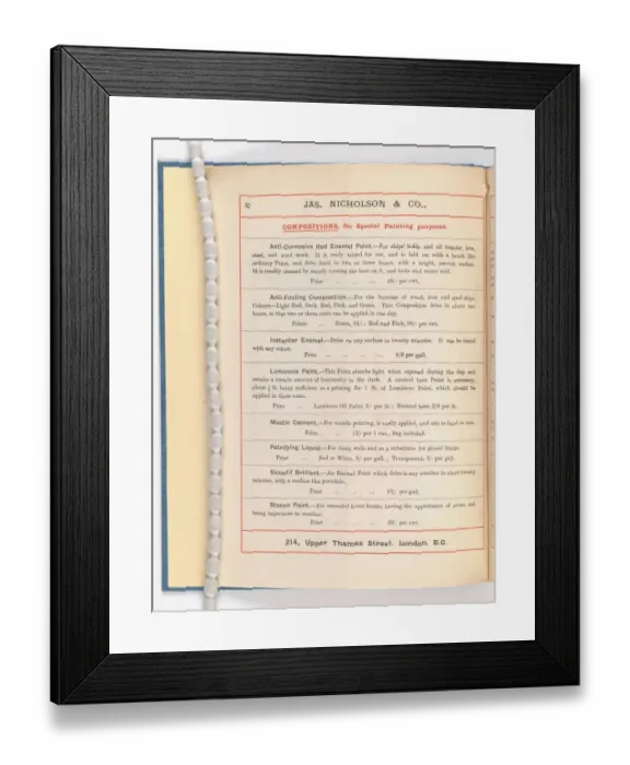 Framed Print : Page from Catalogue of Materials for House Painting and Gla Framed Print : Page from Catalogue of Materials for House Painting and Gla