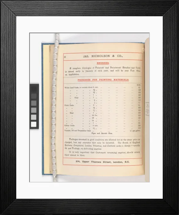 Framed Print : Page from Catalogue of Materials for House Painting and Gla Framed Print : Page from Catalogue of Materials for House Painting and Gla