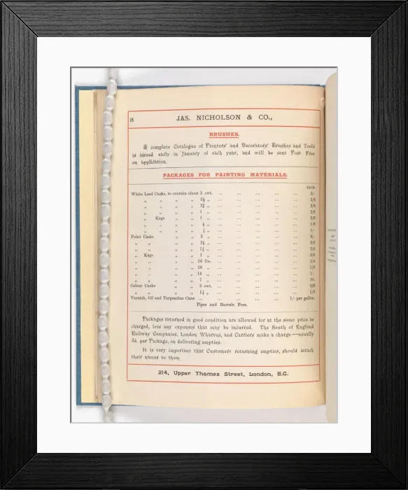 Framed Print : Page from Catalogue of Materials for House Painting and Gla Framed Print : Page from Catalogue of Materials for House Painting and Gla
