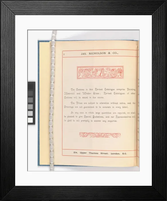 Framed Print : Page from Catalogue of Materials for House Painting and Gla Framed Print : Page from Catalogue of Materials for House Painting and Gla