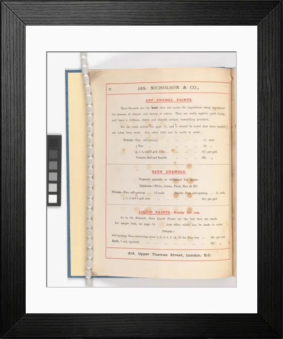 Framed Print : Page from Catalogue of Materials for House Painting and Gla Framed Print : Page from Catalogue of Materials for House Painting and Gla