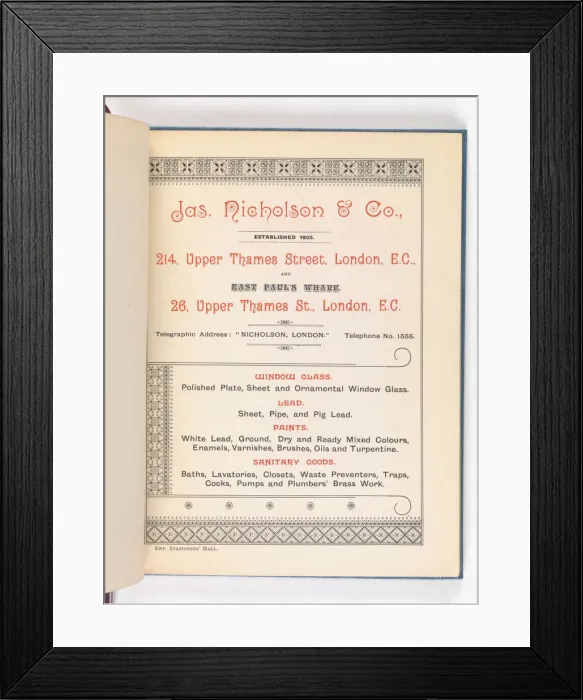 Framed Print : Page from Catalogue of Materials for House Painting and Gla Framed Print : Page from Catalogue of Materials for House Painting and Gla
