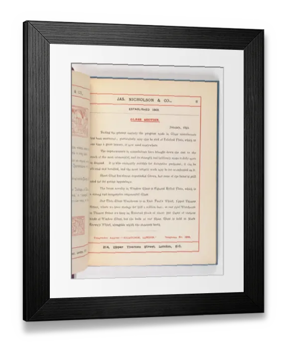 Framed Print : Page from Catalogue of Materials for House Painting and Gla Framed Print : Page from Catalogue of Materials for House Painting and Gla
