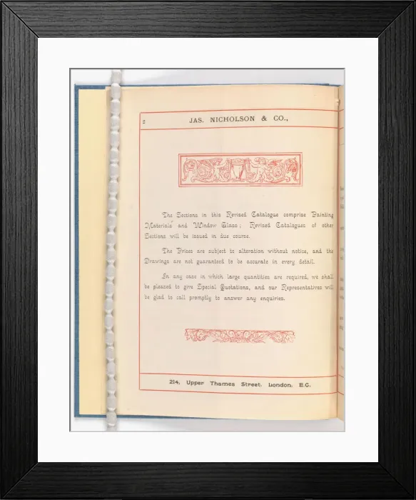 Framed Print : Page from Catalogue of Materials for House Painting and Gla Framed Print : Page from Catalogue of Materials for House Painting and Gla