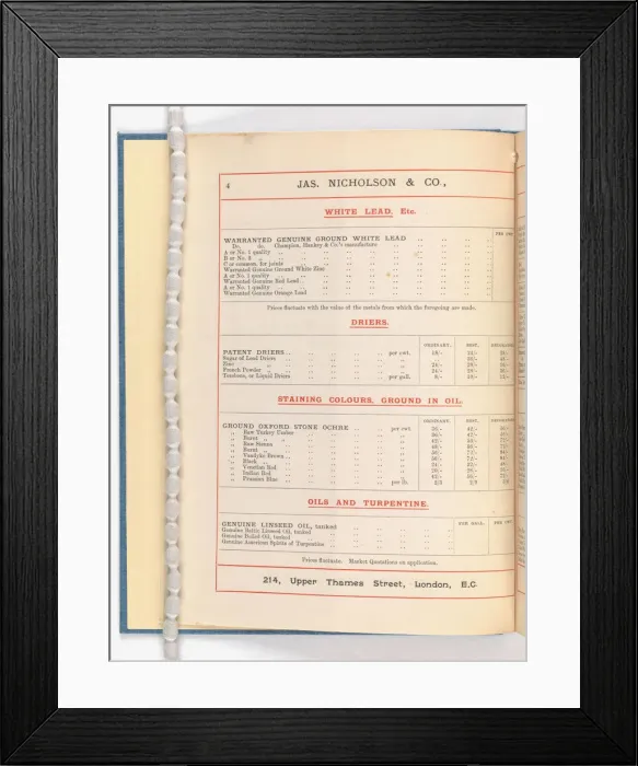 Framed Print : Page from Catalogue of Materials for House Painting and Gla Framed Print : Page from Catalogue of Materials for House Painting and Gla