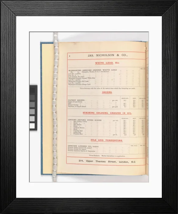 Framed Print : Page from Catalogue of Materials for House Painting and Gla Framed Print : Page from Catalogue of Materials for House Painting and Gla