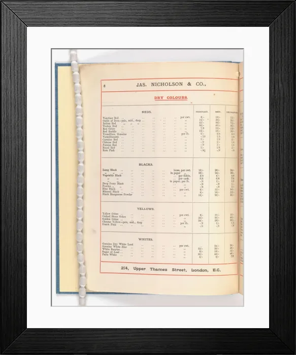 Framed Print : Page from Catalogue of Materials for House Painting and Gla Framed Print : Page from Catalogue of Materials for House Painting and Gla