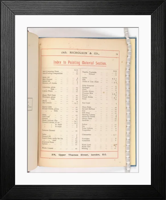 Framed Print : Page from Catalogue of Materials for House Painting and Gla Framed Print : Page from Catalogue of Materials for House Painting and Gla