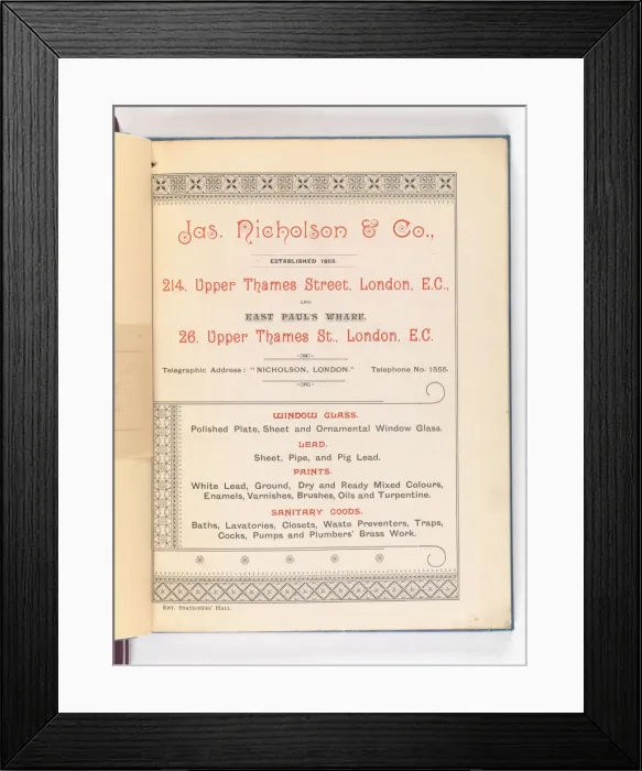 Framed Print : Page from Catalogue of Materials for House Painting and Gla Framed Print : Page from Catalogue of Materials for House Painting and Gla