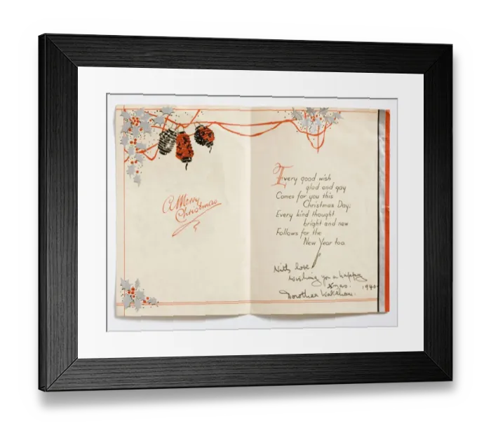 Framed Print : Christmas card, inside Framed Print : Christmas card, inside