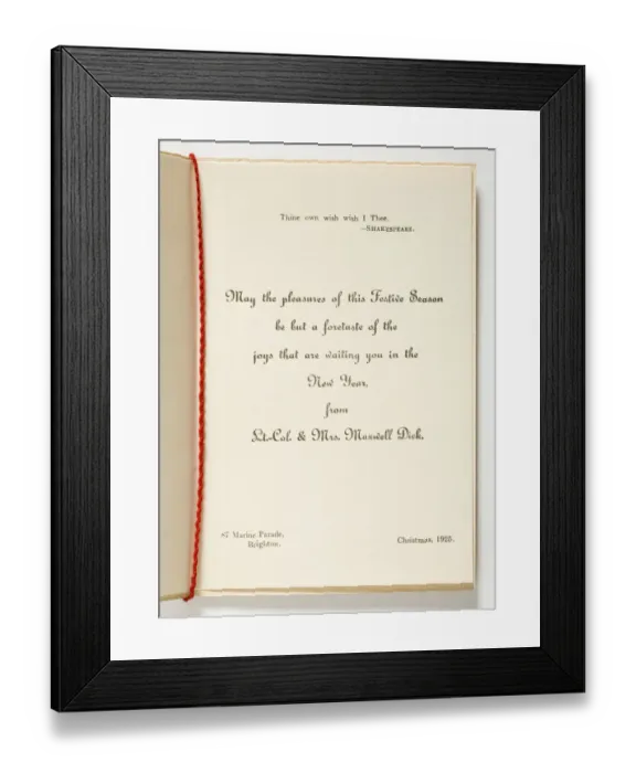 Framed Print : Christmas card, inside Framed Print : Christmas card, inside