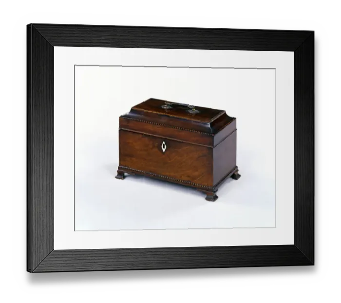 Framed Print : Tea caddy made from solid and veneered mahogany Framed Print : Tea caddy made from solid and veneered mahogany