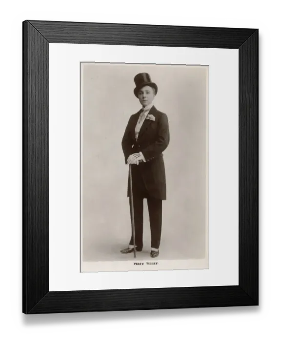 Framed Print : Vesta Tilley music hall male impersonator 1864-1952 Framed Print : Vesta Tilley music hall male impersonator 1864-1952