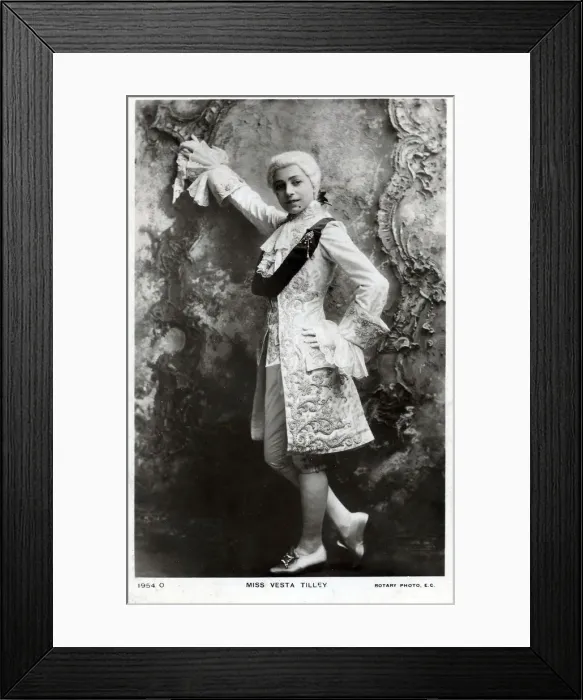 Framed Print : Vesta Tilley music hall male impersonator 1864-1952 Framed Print : Vesta Tilley music hall male impersonator 1864-1952