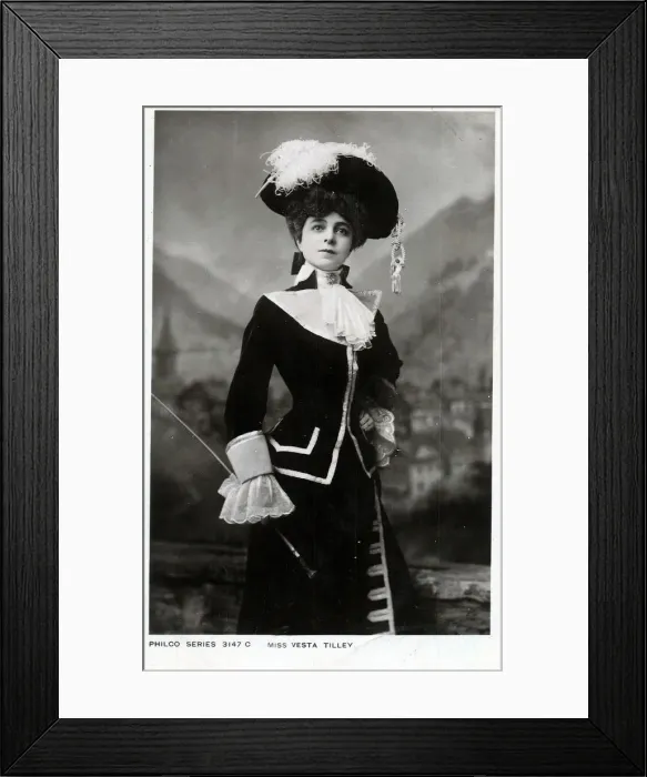 Framed Print : Vesta Tilley music hall male impersonator 1864-1952 Framed Print : Vesta Tilley music hall male impersonator 1864-1952