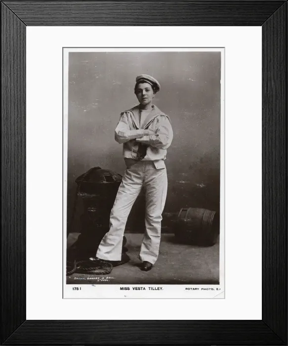 Framed Print : Vesta Tilley music hall male impersonator 1864-1952 Framed Print : Vesta Tilley music hall male impersonator 1864-1952