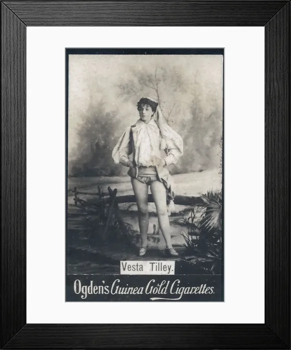 Framed Print : Vesta Tilley music hall male impersonator 1864-1952 Framed Print : Vesta Tilley music hall male impersonator 1864-1952