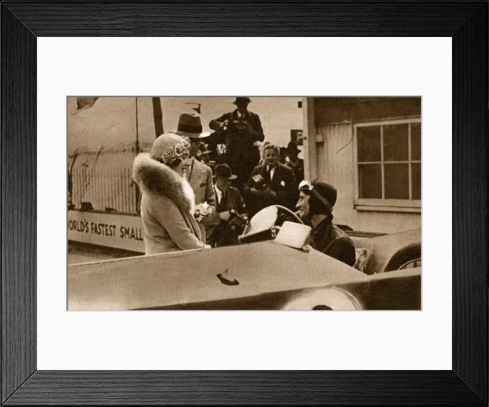 Framed Print : The Duke and Duchess of York at Brooklands - Junior Car Club Framed Print : The Duke and Duchess of York at Brooklands - Junior Car Club