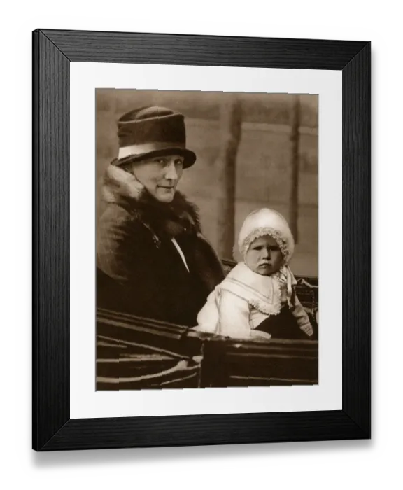 Framed Print : Princess Elizabeth taking a carriage ride with her nanny Framed Print : Princess Elizabeth taking a carriage ride with her nanny