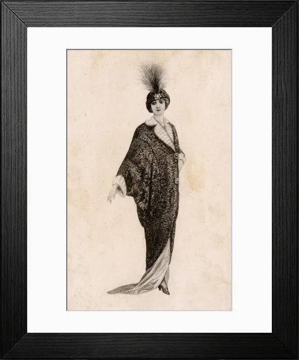 Framed Print : Glamorous Italian Woman in long coat
