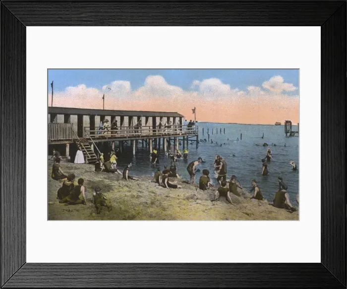 Framed Print : New Haven, Connecticut, USA - Savin Rock - Bathing Scene Framed Print : New Haven, Connecticut, USA - Savin Rock - Bathing Scene