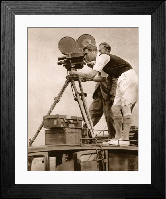 Framed Print : Duke of York tries his hand as a cameraman - Southwold Camp Framed Print : Duke of York tries his hand as a cameraman - Southwold Camp