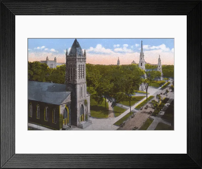 Framed Print : New Haven, Connecticut, USA - Three Churches on The Green Framed Print : New Haven, Connecticut, USA - Three Churches on The Green