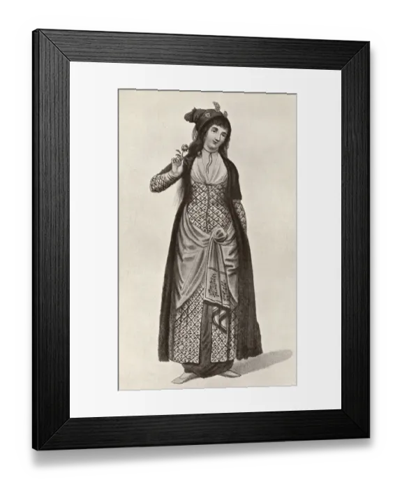 Framed Print : A Turkish Kadin (Wife) in her indoor costume Framed Print : A Turkish Kadin (Wife) in her indoor costume