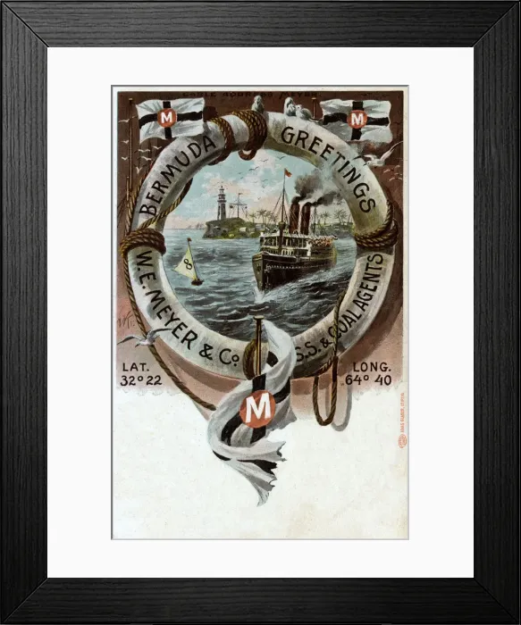 Framed Print : Promo postcard for W. E. Meyer & Co. Coal Agents, Bermuda Framed Print : Promo postcard for W. E. Meyer & Co. Coal Agents, Bermuda