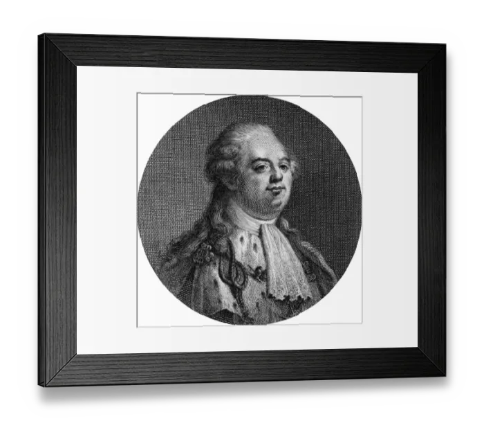 Framed Print : Louis XVI, King of France - oval portrait Framed Print : Louis XVI, King of France - oval portrait