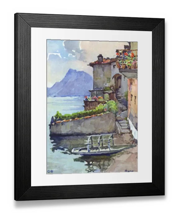 Framed Print : Gandria - northern shore of Lake Lugano, Switzerland Framed Print : Gandria - northern shore of Lake Lugano, Switzerland