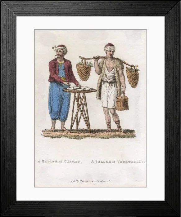 Framed Print : A Kaymak Seller and a Vegetable Seller - Turkey Framed Print : A Kaymak Seller and a Vegetable Seller - Turkey