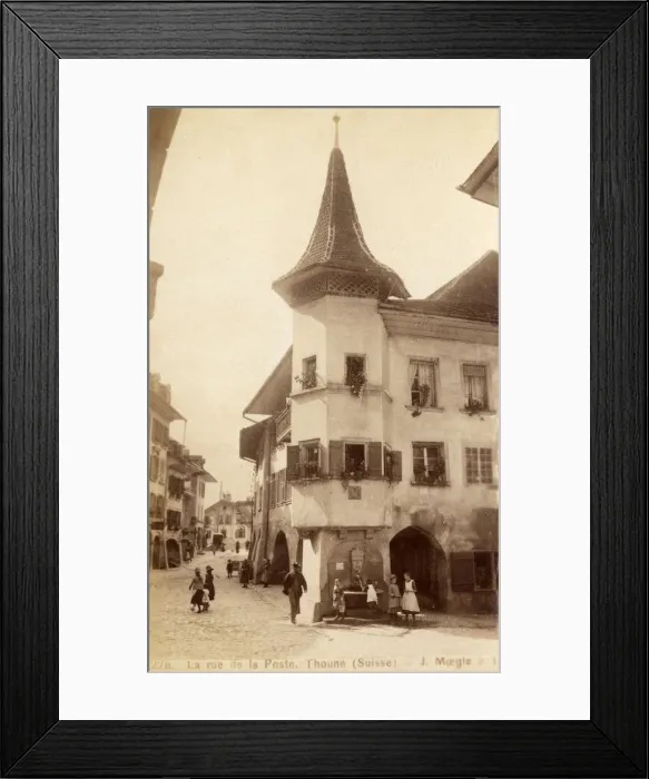 Framed Print : Post Office Street - Thun, canton of Bern in Switzerland Framed Print : Post Office Street - Thun, canton of Bern in Switzerland