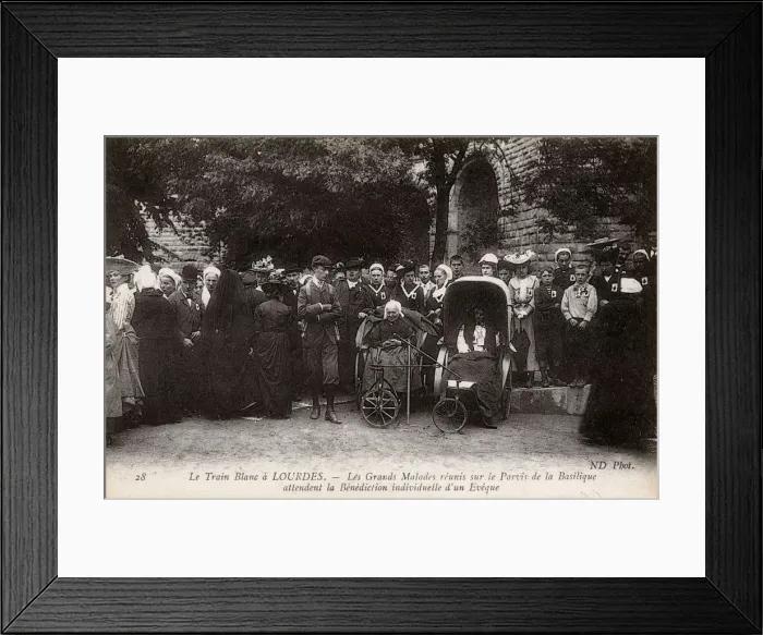 Framed Print : Awaiting Individual Blessing of a Bishop at Lourdes, France Framed Print : Awaiting Individual Blessing of a Bishop at Lourdes, France