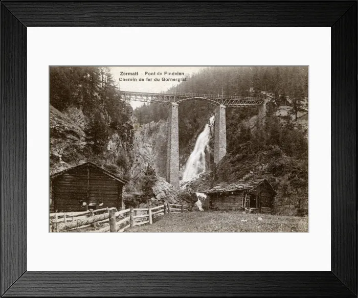 Framed Print : Gornergratbahn - Findelenbachbrucke Framed Print : Gornergratbahn - Findelenbachbrucke