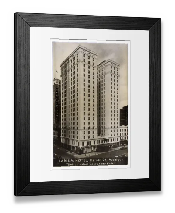 Framed Print : Barlum Hotel, Detroit, Michigan, USA Framed Print : Barlum Hotel, Detroit, Michigan, USA