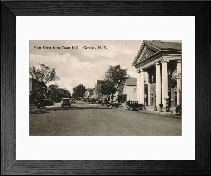 Framed Print : Main Street from the Town Hall, Geneseo, New York State, USA Framed Print : Main Street from the Town Hall, Geneseo, New York State, USA