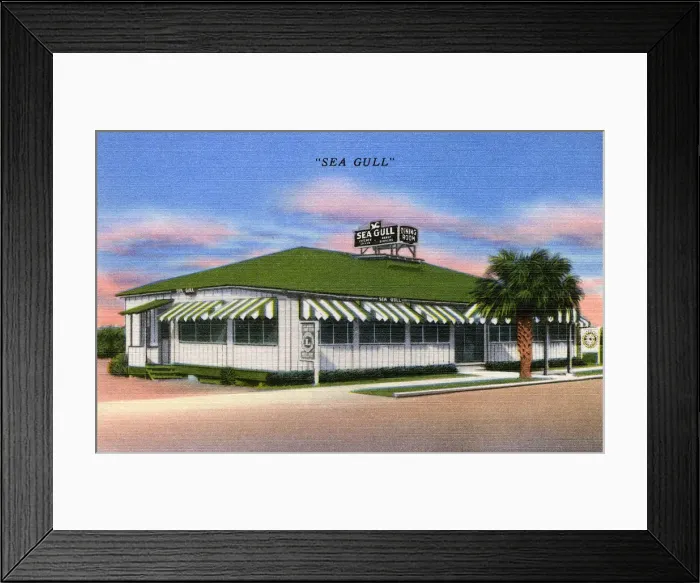 Framed Print : Sea Gull Dining Room - Jacksonville Beach, Florida Framed Print : Sea Gull Dining Room - Jacksonville Beach, Florida