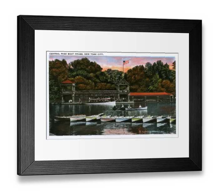 Framed Print : Central Park Boat House in Autumn, New York City, USA Framed Print : Central Park Boat House in Autumn, New York City, USA