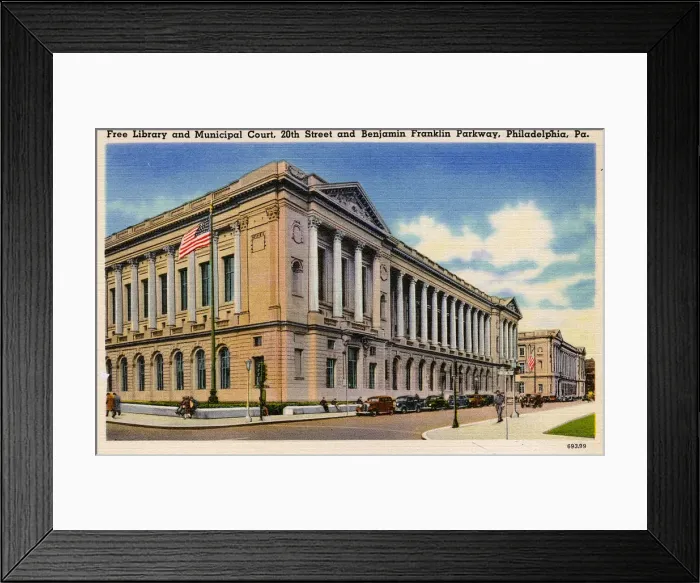 Framed Print : Free Library and Municipal Court, 20th Street, Philadelphia Framed Print : Free Library and Municipal Court, 20th Street, Philadelphia