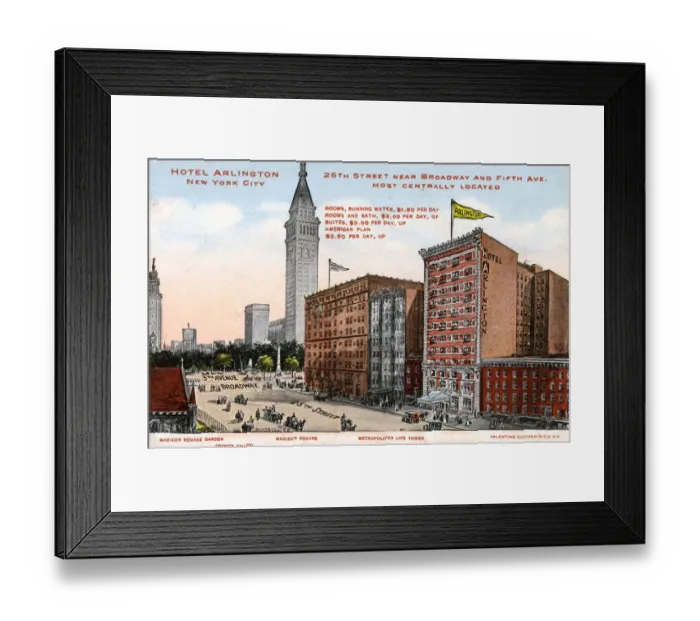 Framed Print : Hotel Arlington, New York City, USA Framed Print : Hotel Arlington, New York City, USA