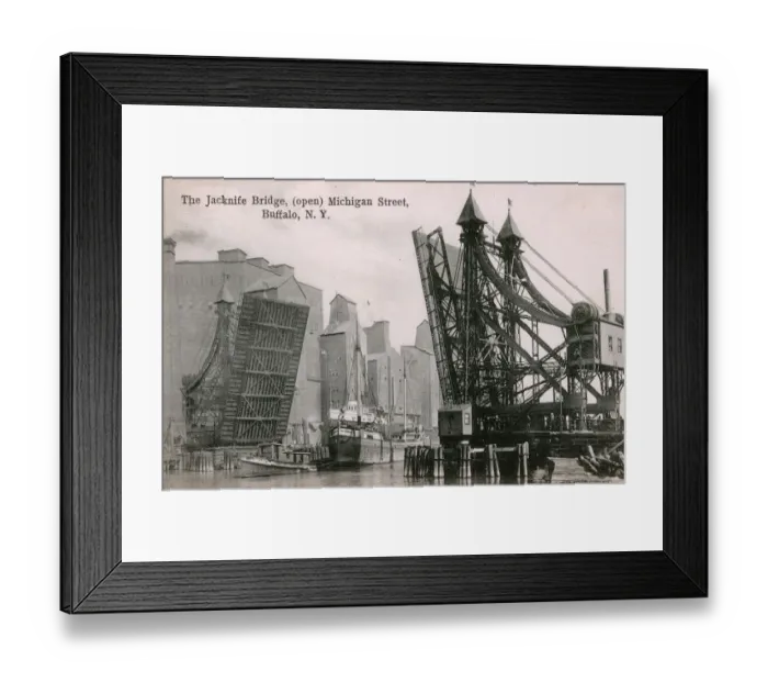 Framed Print : The Jacknife Bridge, Michigan Street, Buffalo, NY, USA Framed Print : The Jacknife Bridge, Michigan Street, Buffalo, NY, USA